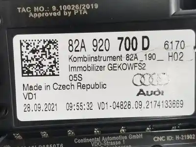 Peça sobressalente para automóvel em segunda mão quadrante por audi a1 sportback 1.0 tfsi referências oem iam a3c0780780101  82a920700d