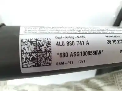 Second-hand car spare part front left curtain airbag for audi q7 (4l) 3.0 v6 24v tdi oem iam references 4l0880741a  4l0880741a