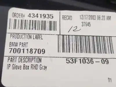 Peça sobressalente para automóvel em segunda mão porta luvas por bmw x5 (e53) 3.0 d referências oem iam 51168247108  51167001265
