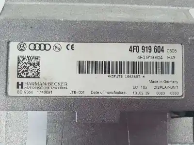 İkinci el araba yedek parçası çok fonksiyonlu ekran için audi s5 coupe (8t) 4.2 fsi quattro oem iam referansları 4f0919604  4f0919604
