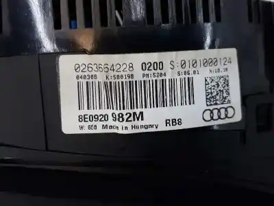 Автозапчастина б/у панель інструментів для audi a4 b7 avant (8ed) 2.0 tdi 16v посилання на oem iam 8e0920982m  8e0920982m
