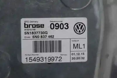 Автозапчастина б/у регулятор переднього правого скла для volkswagen tiguan (5n_) 2.0 tdi посилання на oem iam 5n0837756  5n0837756