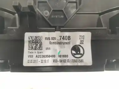 Автозапчастина б/у панель інструментів для skoda fabia iii (nj3) 1.2 tsi посилання на oem iam 6v0920740b  6v0920740b