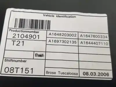 Автозапчастина б/у регулятор склона задній лівий для mercedes-benz clase ml bm 164 280 300 cdi 164.120 посилання на oem iam a1647303179  a1647303179