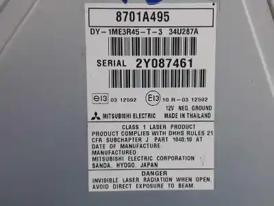 Автозапчастина б/у аудіо система / радіо cd для mitsubishi asx (ga0w) 1.8 di-d cat посилання на oem iam 8701a495  8701a562