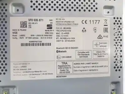 Second-hand car spare part audio system / radio cd for seat leon st (5f8) 1.6 tdi oem iam references 5f0035871  5f0035871