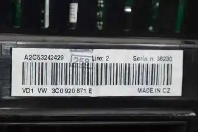 Автозапчастина б/у панель інструментів для volkswagen passat variant 2.0 tdi посилання на oem iam 3c0920871e  3c0920871e