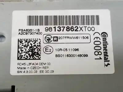 Автозапчастина б/у аудіо система / радіо cd для citroen c3 picasso (sh_) 1.6 bluehdi 100 посилання на oem iam 9812377180  6300148099