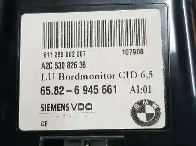 Peça sobressalente para automóvel em segunda mão display gps / multimídia por bmw 5 (e60) 525 d referências oem iam 65826945661  65826945661