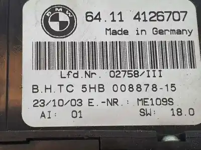 Peça sobressalente para automóvel em segunda mão comando de sofagem (chauffage / ar condicionado) por bmw serie 3 compacto (e46) 2.0 320td referências oem iam 64114126707  64114126707