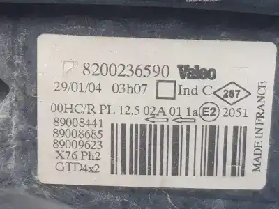 Автозапчастина б/у ліва фара для renault kangoo (f/kc0) 1.9 diesel посилання на oem iam 8200236590  8200236590 Автозапчастина б/у ліва фара для renault kangoo (f/kc0) 1.9 diesel посилання на oem iam 8200236590  8200236590