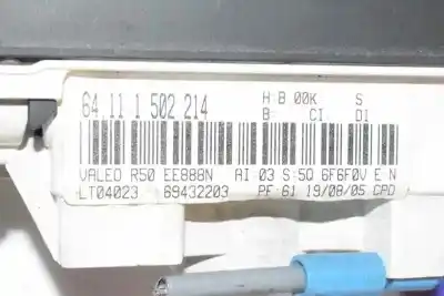 Peça sobressalente para automóvel em segunda mão comando de sofagem (chauffage / ar condicionado) por mini cabrio (r52) 1.6 16v cat referências oem iam 64111502214  1502214