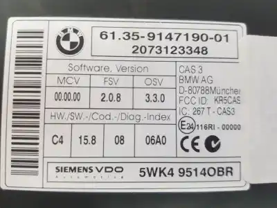 Pezzo di ricambio per auto di seconda mano modulo elettronico per bmw x5 (e70) 3.0 d riferimenti oem iam 61359147190  61356943838