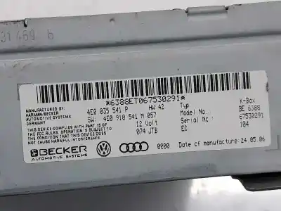 Second-hand car spare part audio system / radio cd for audi q7 (4l) 3.0 v6 24v tdi oem iam references 4e0035541p  4e0035541p