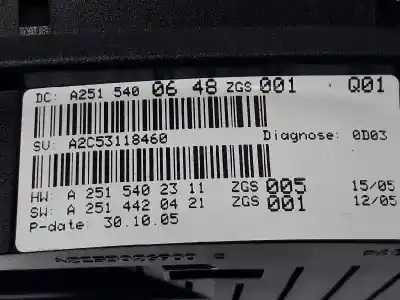 Second-hand car spare part dashboard for clase c clase r 3.0 cdi oem iam references a2515400648  2519006000