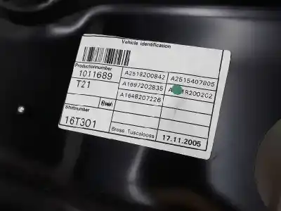 Second-hand car spare part passenger side right window regulator for clase c clase r 3.0 cdi oem iam references a25182000842  2517201679