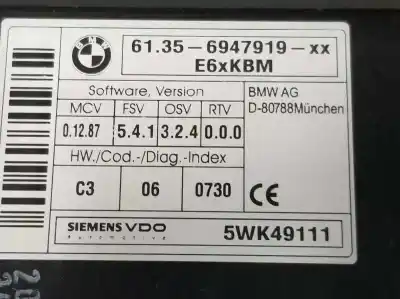 Pezzo di ricambio per auto di seconda mano modulo elettronico per bmw 5 (e60) 525 d riferimenti oem iam 61356947919  61359136039