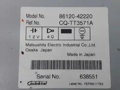Second-hand car spare part audio system / radio cd for toyota rav4 (a3) executive oem iam references 8612042220  8612042220 Second-hand car spare part audio system / radio cd for toyota rav4 (a3) executive oem iam references 8612042220  8612042220