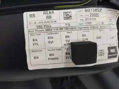 Автозапчастина б/у обликка задніх правіх дверей для bmw x3 (g01, f97) sdrive 18 d посилання на oem iam 51427940088  51427940088
