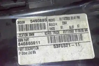 Peça sobressalente para automóvel em segunda mão porta luvas por bmw x5 (e53) 3.0 d referências oem iam 51168245303  51168408845