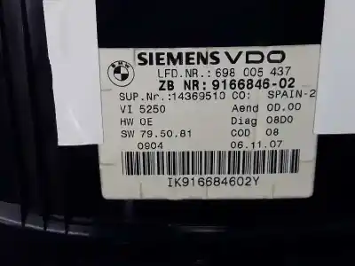 Peça sobressalente para automóvel em segunda mão quadrante por bmw 3 coupé (e92) 320 d referências oem iam 9166846  62109166846
