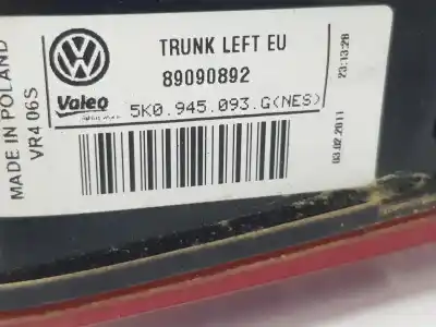 Автозапчасти б/у внутренний левый задний фонарь за volkswagen golf vi variant (aj5) 1.6 tdi dpf ссылки oem iam 5k0945093g  5k0945093g
