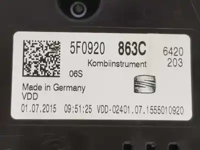 Автозапчасти б/у приборная доска за seat leon (5f1) 1.6 tdi ссылки oem iam 5f0920863c  5f0920863c