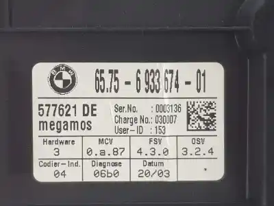 Second-hand car spare part electronic module for bmw 5 (e60) 520 i oem iam references 65756933674  577621