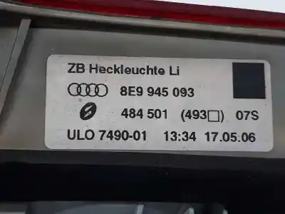 Автозапчастина б/у лівий задній ліхар в дверях для audi a4 b7 avant (8ed) 2.0 tdi 16v посилання на oem iam 8e9945093  8e9945093a