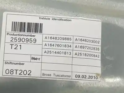 Автозапчастина б/у регулятор переднього правого скла для clase c clase m 3.0 cdi посилання на oem iam a1647201679  a1647201679