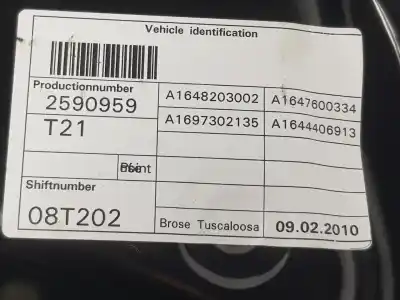 Автозапчасти б/у регулятор стекла заднего левого за clase c clase m 3.0 cdi ссылки oem iam a1647303179  a1647303179