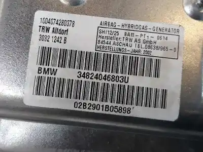 Second-hand car spare part rear right side airbag for bmw 7 (e65, e66, e67) 730 d oem iam references 72127077222  30824046803u