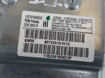 Second-hand car spare part rear left side airbag for bmw 7 (e65, e66, e67) 730 d oem iam references 72127077221  40722616101q