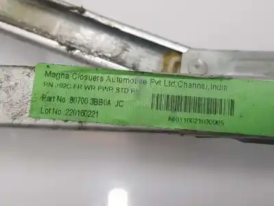 Second-hand car spare part passenger side right window regulator for nissan note (e12) 1.2 oem iam references 827301hb1a  827301hb1a