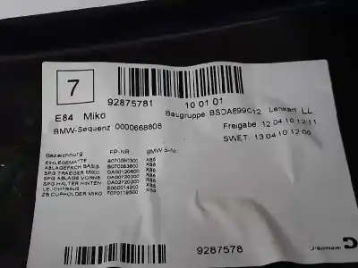 Second-hand car spare part center console for bmw x1 (e84) 2.0 turbodiesel cat oem iam references 51162993623  2993623