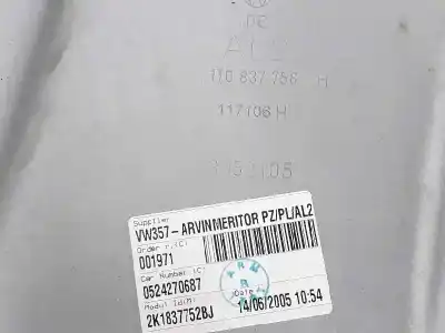 Автозапчастина б/у регулятор переднього правого скла для volkswagen caddy ka/kb 2.0 sdi посилання на oem iam 2k1837752bj  2k1837752bj