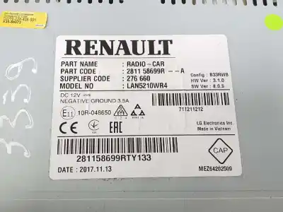 Автозапчастина б/у gps навігаційна система для renault clio iv 0.9 посилання на oem iam 281158699r  281158699r