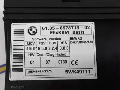 Second-hand car spare part body control unit for bmw 5 (e60) 520 d oem iam references 61356978713  61359136039