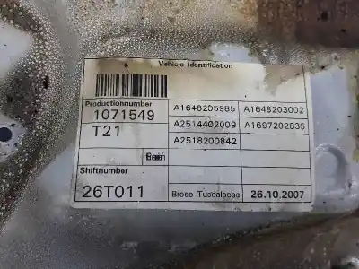 Second-hand car spare part passenger side right window regulator for clase c clase r 3.0 cdi oem iam references a1697202835  2517201679