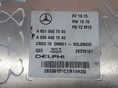 Peça sobressalente para automóvel em segunda mão centralina de motor uce por mercedesbenz clase c bm 204 berlina c 220 cdi blueefficiency edition 204.002 referências oem iam a6519007500  28336101