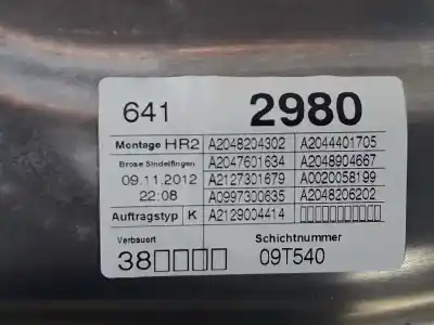 Автозапчастина б/у регулятор скла заднього правого для mercedes-benz clase c (w205) lim. 2.1 cdi cat 170 cv / 125 kw посилання на oem iam 2127301879  981694104