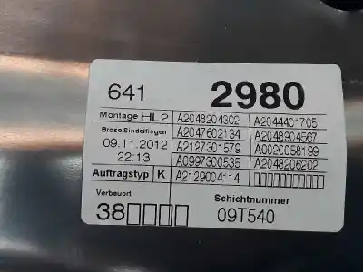 Автозапчастина б/у регулятор склона задній лівий для mercedes-benz clase c (w205) lim. 2.1 cdi cat 170 cv / 125 kw посилання на oem iam 2127301779  981694104
