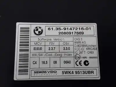 Second-hand car spare part bsi control unit for bmw 5 (e60) 520 d oem iam references 61359147216  5wk49513ubr