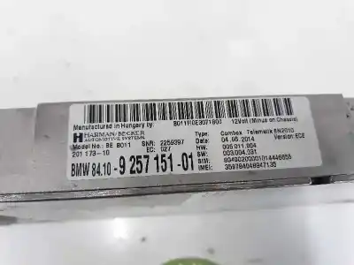 Pezzo di ricambio per auto di seconda mano centralina telefonica per bmw serie 1 berlina 5p (f20) 2.0 116d riferimenti oem iam 84109257151  84109257151
