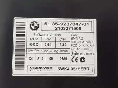 Second-hand car spare part bsi control unit for bmw 3 (e90) 320 d oem iam references 61359237047  5wk49515ebr