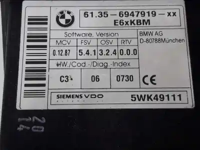 Pièce détachée automobile d'occasion unité de commande confort pour bmw 5 (e60) 530 d références oem iam 61356947919  5wk49111