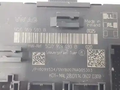 Gebrauchtes Autoersatzteil Steuergerät Zentralverriegelungssteuergerät zum VOLKSWAGEN GOLF VII (5G1, BQ1, BE1, BE2)  OEM-IAM-Referenzen 5Q0959593B  5Q0959593B