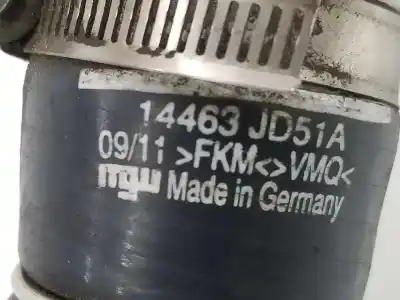 Pièce détachée automobile d'occasion tuyau de refroidisseur intermédiaire (intercooler) pour nissan qashqai / qashqai +2 i (j10, nj10, jj10e) 1.5 dci références oem iam 14463jd51a  14463jd51b