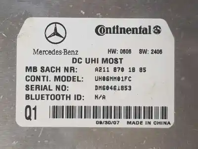 Автозапчасти б/у блок управления телефоном за clase c clase m 3.0 cdi ссылки oem iam a2118701885  a2118701885