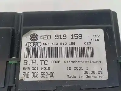 Second-hand car spare part climate control for audi a8 (4e2) 4.0 v8 32v tdi biturbo cat (ase) oem iam references 4e0919158